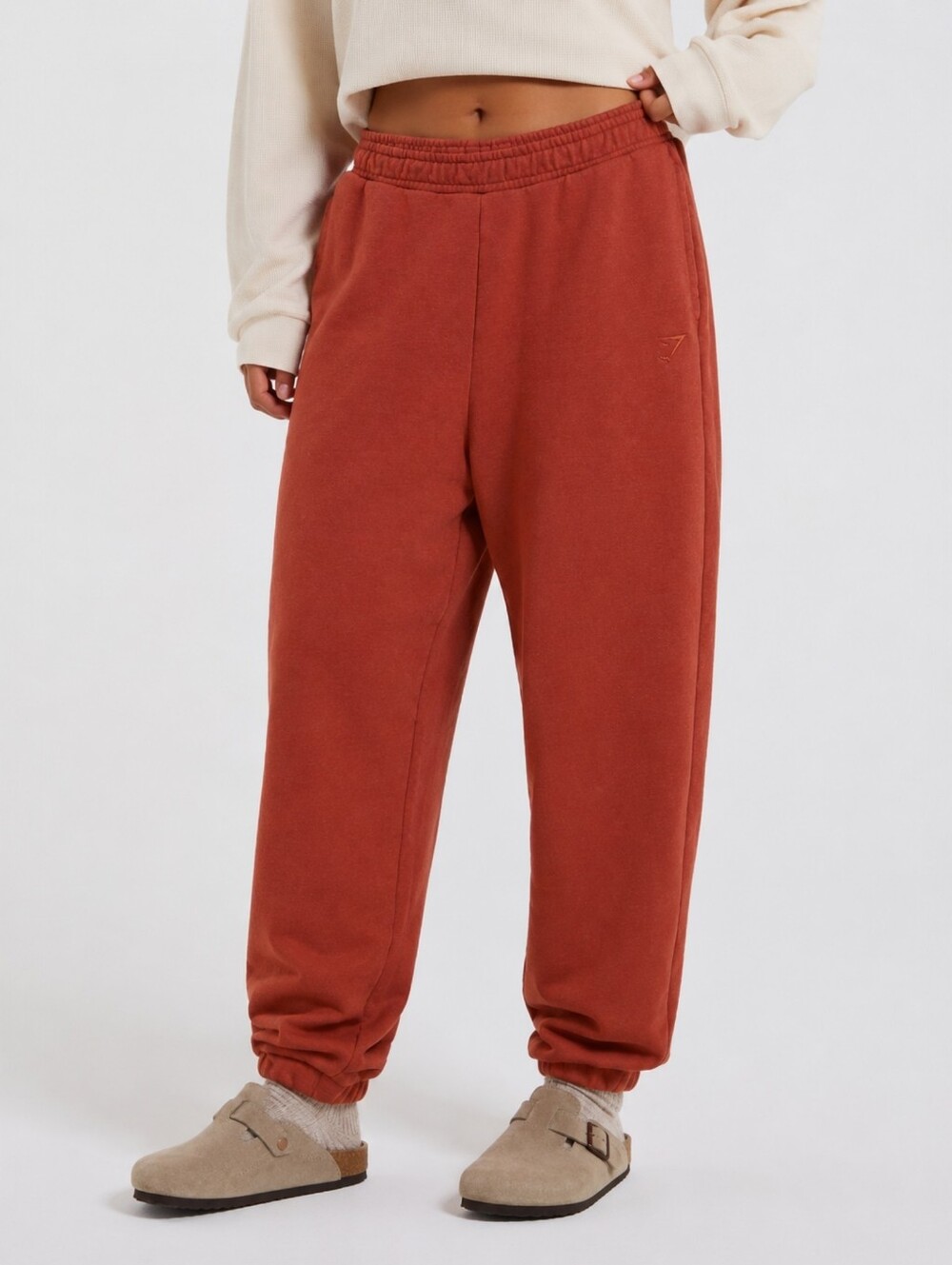 Gymshark Rest Day Sweat Joggers Rust Oversized Heavyweight Size M